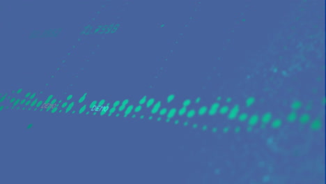 animación del procesamiento de datos financieros sobre un fondo azul
