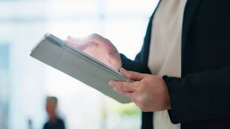 business professional using a tablet