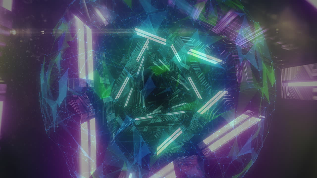 globo de redes de plexo contra el túnel brillante