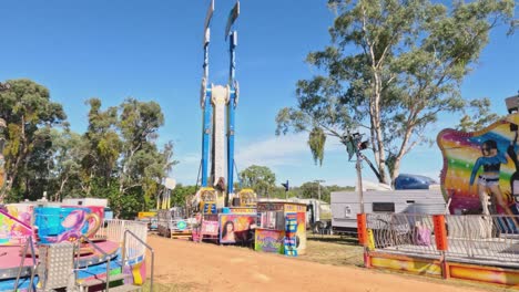 colorful amusement ride operating at fun park