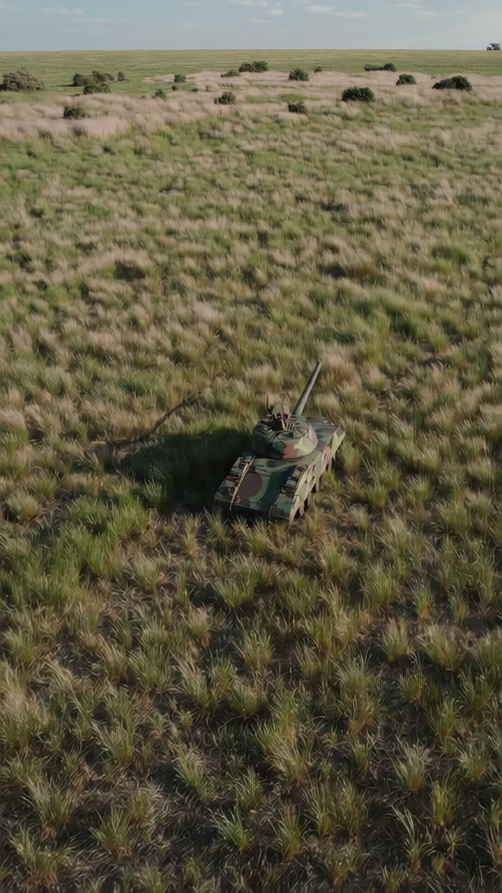 Tank in a field