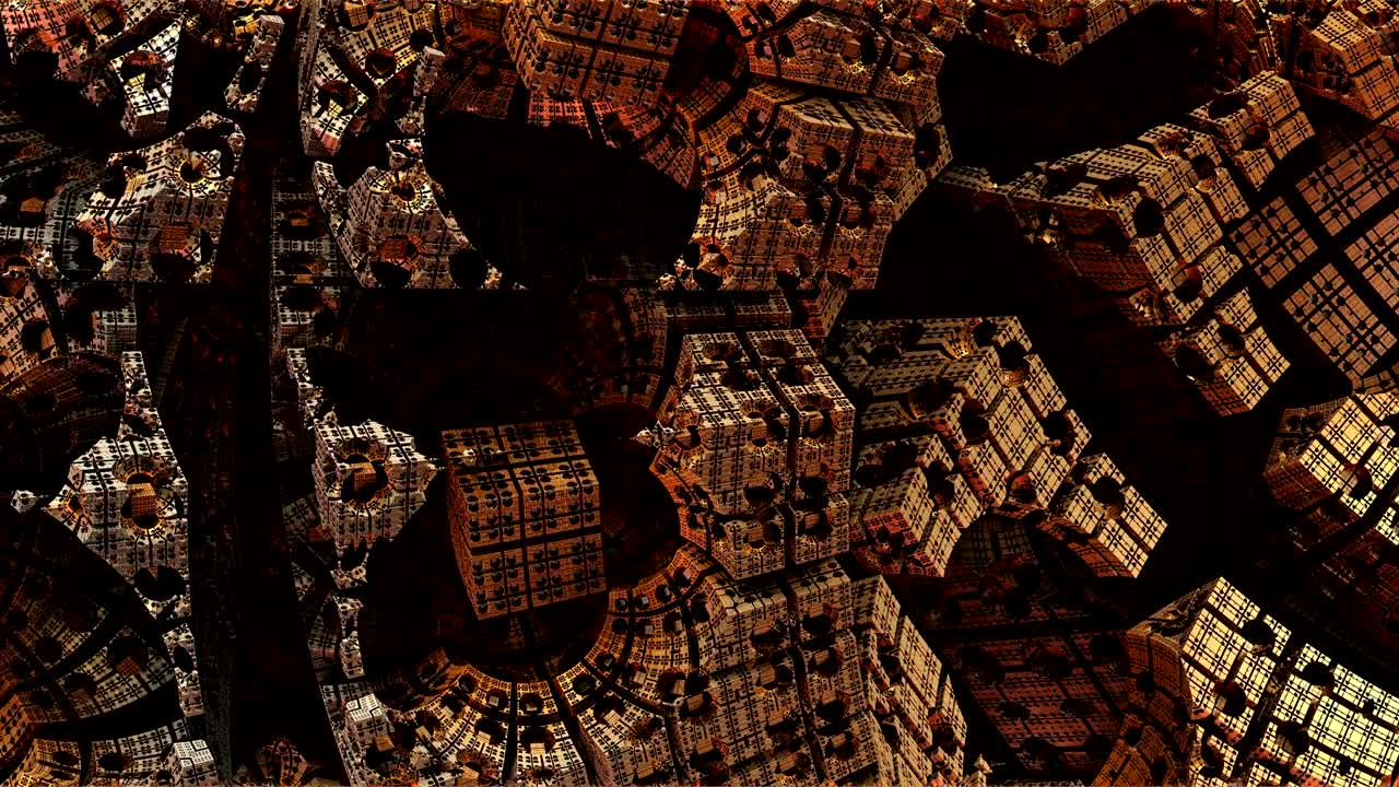 미래의 금속 오렌지 구조 3d 현실적인 영상으로. 원문 운동과 함께 유미한 철 녹색 건설. 원 구이있는 현대 세부 기계 비디오.