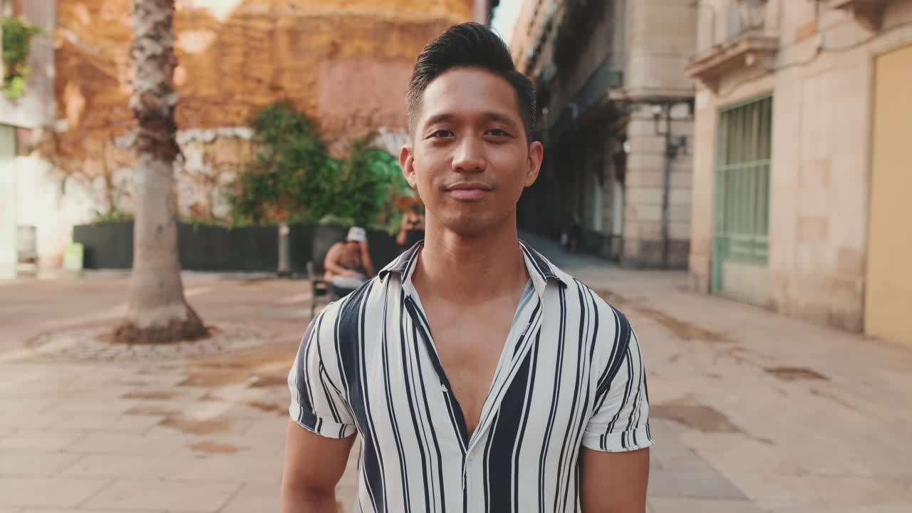 Portrait of a Smiling Man in Urban Setting