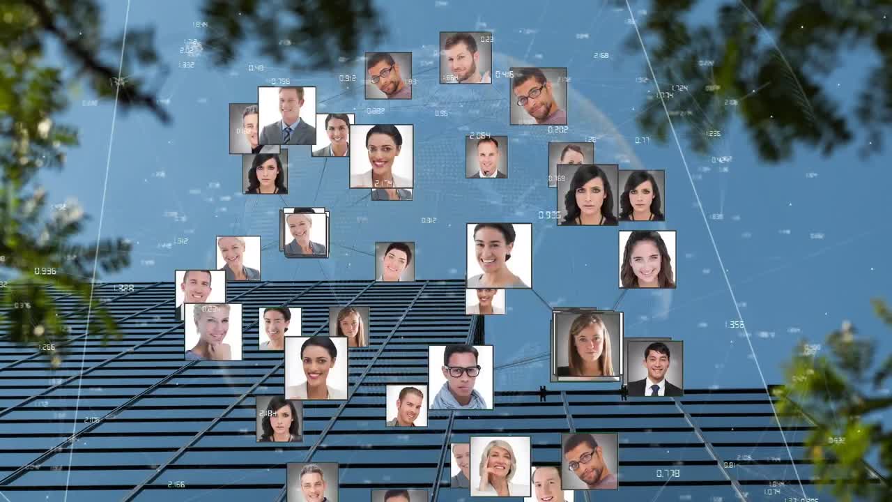 анимация фотографий и обработка данных над зданием