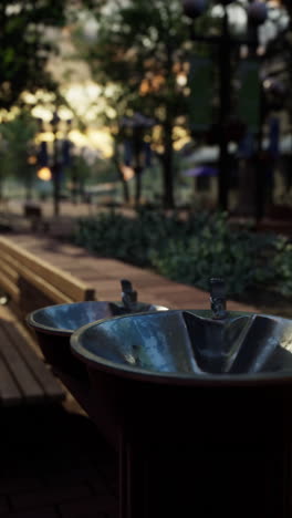 a public drinking fountain in a park