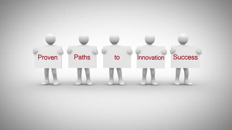 White-characters-showing-signs-saying-proven-paths-to-innovation-success