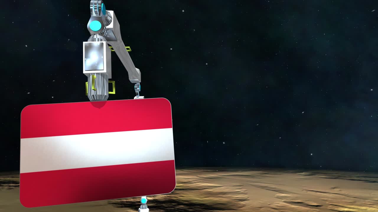 la placa de la bandera de austria excavada en el planeta.