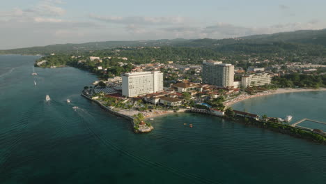 aerial pan of a luxury resort on ocho rios cost in jamaica