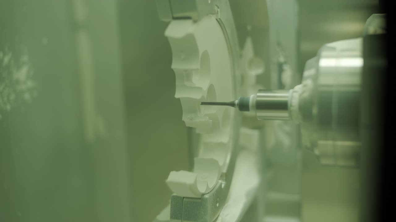 CNC Machine Cutting Zirconia Crowns from Unfired Zirconia