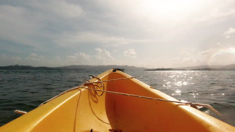 pov of kayaking in martinique