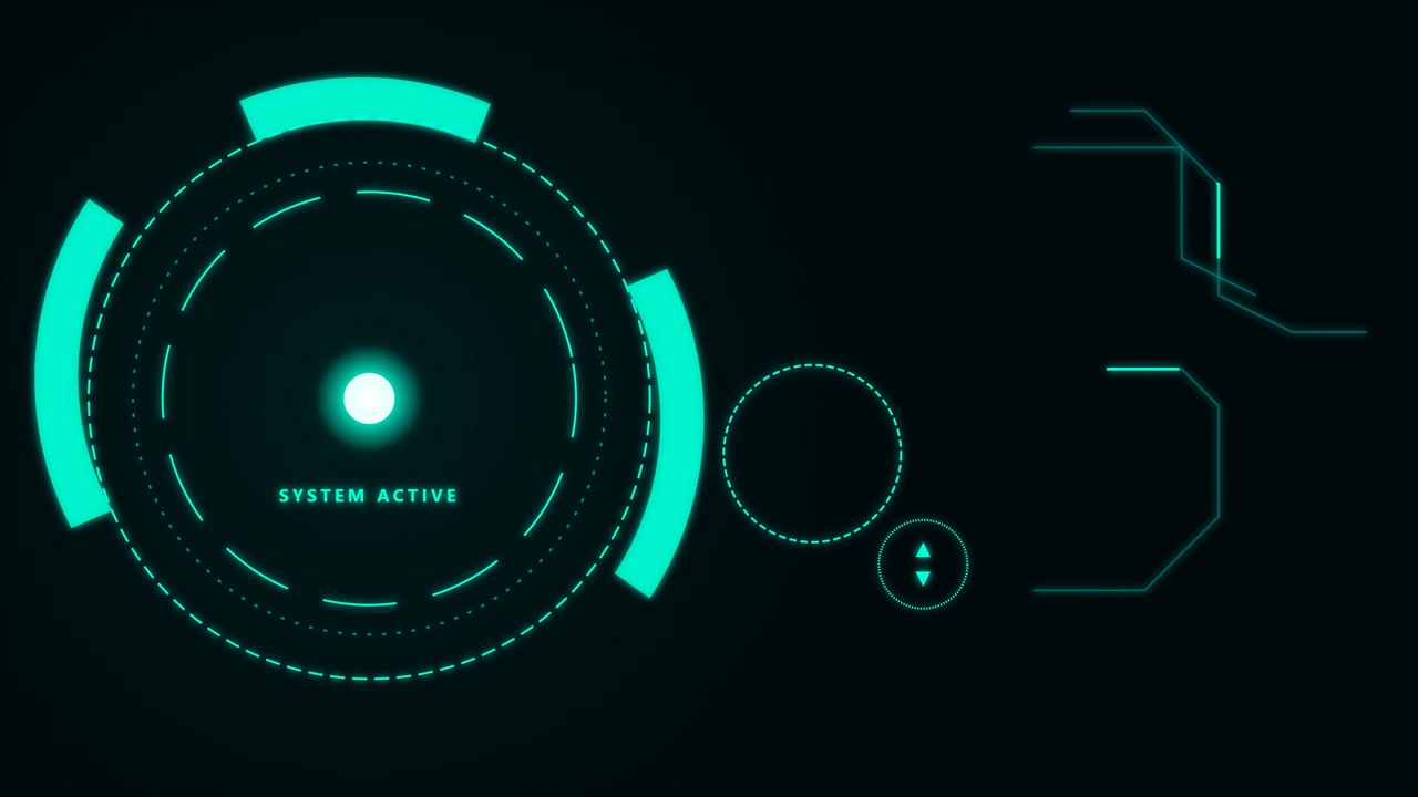 Futuristisk digital HUD-grænseflade med aktiv systemmeddelelse