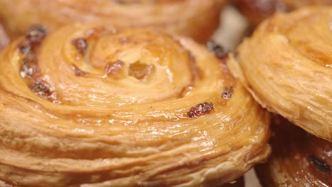 close-up of delicious pastries