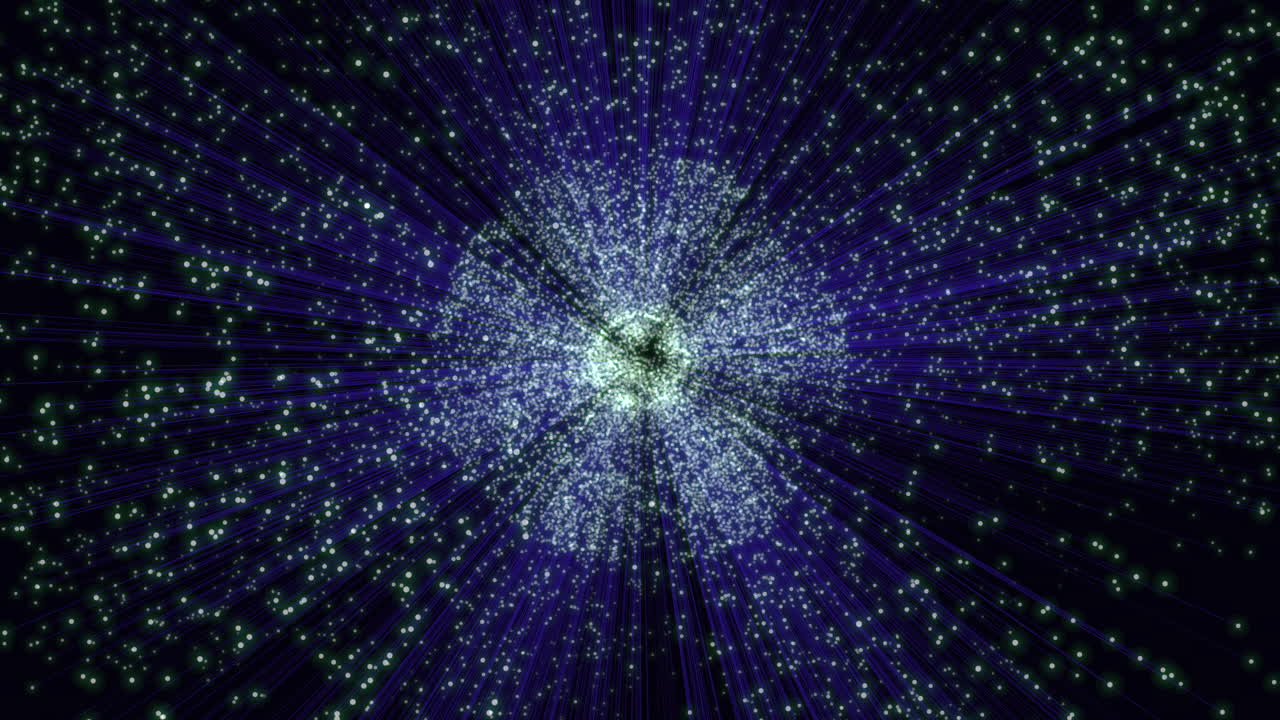 Brightly lit sphere in a cosmic scene with swirling stars