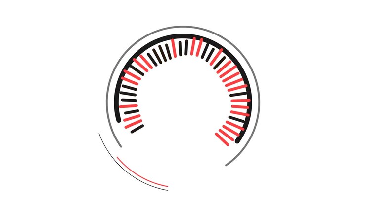 Abstract Circular Loading Animation with Red and Black Bars