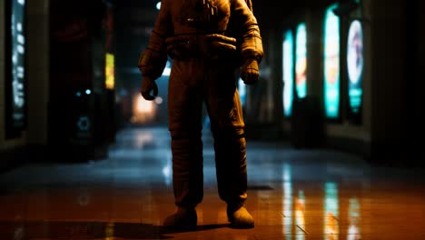 astronauta en el metro subterráneo