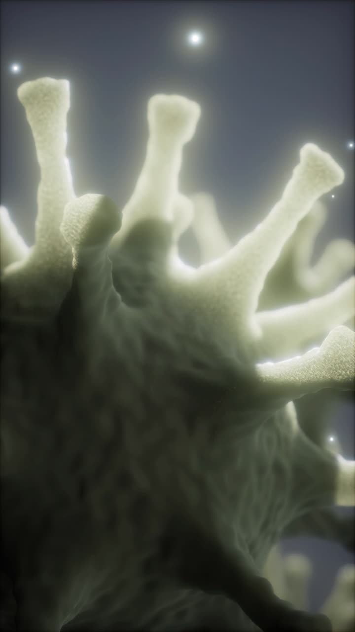 rendering en 3d de coronavirus desde cerca