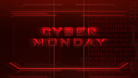 Cyber-Monday-text-with-numbers-and-HUD-elements-on-display