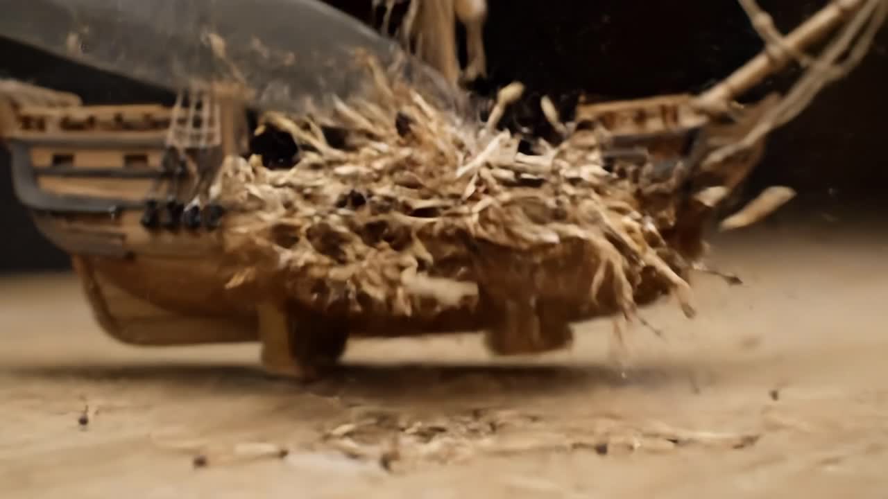 Knife Destroying Model Ship