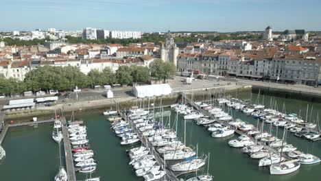 boats moored in la rochelle port, charente maritime in france