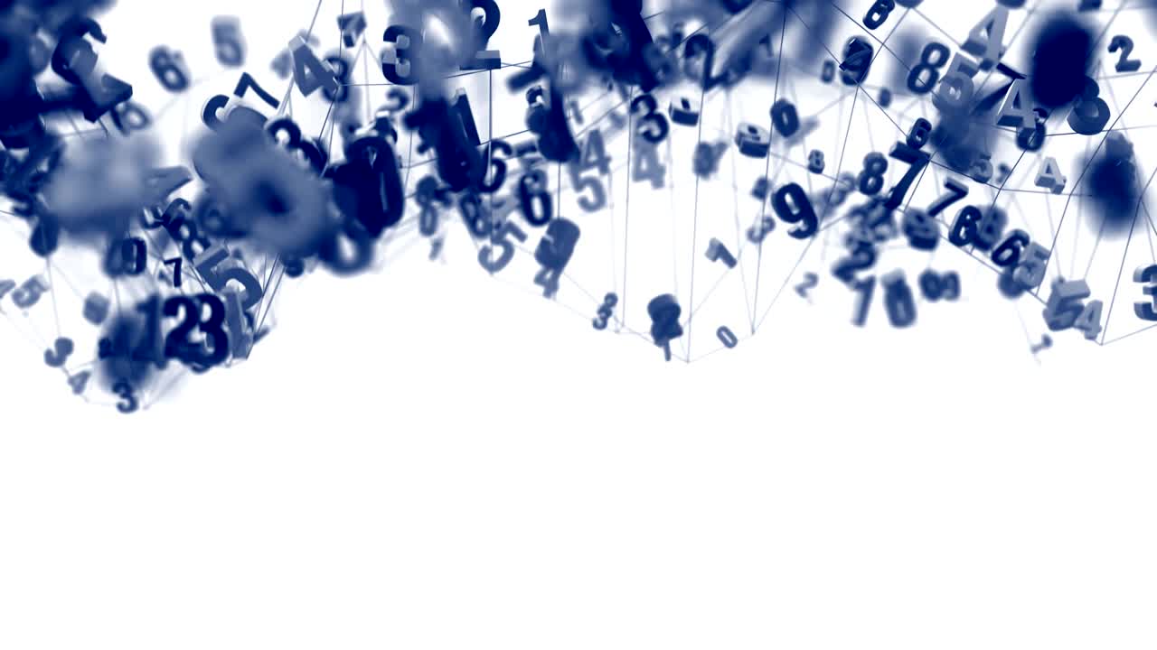 четыре тысячи случайных чисел движутся в сетке.