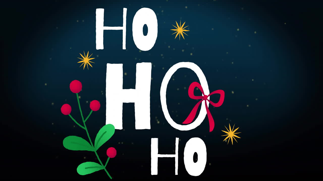 Animation of ho text over light spots on black background