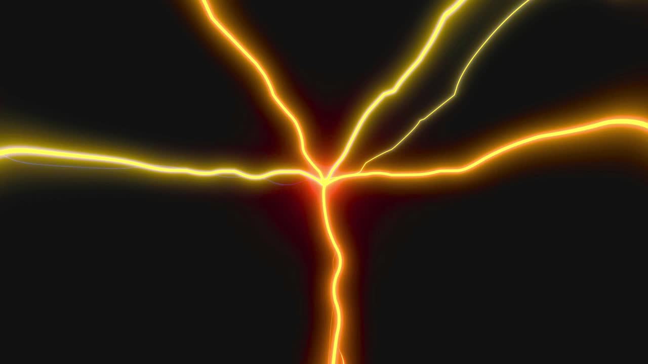 Koyu Arka Plan Üzerinde Akan Dinamik Soyut Elektrik Enerjisi