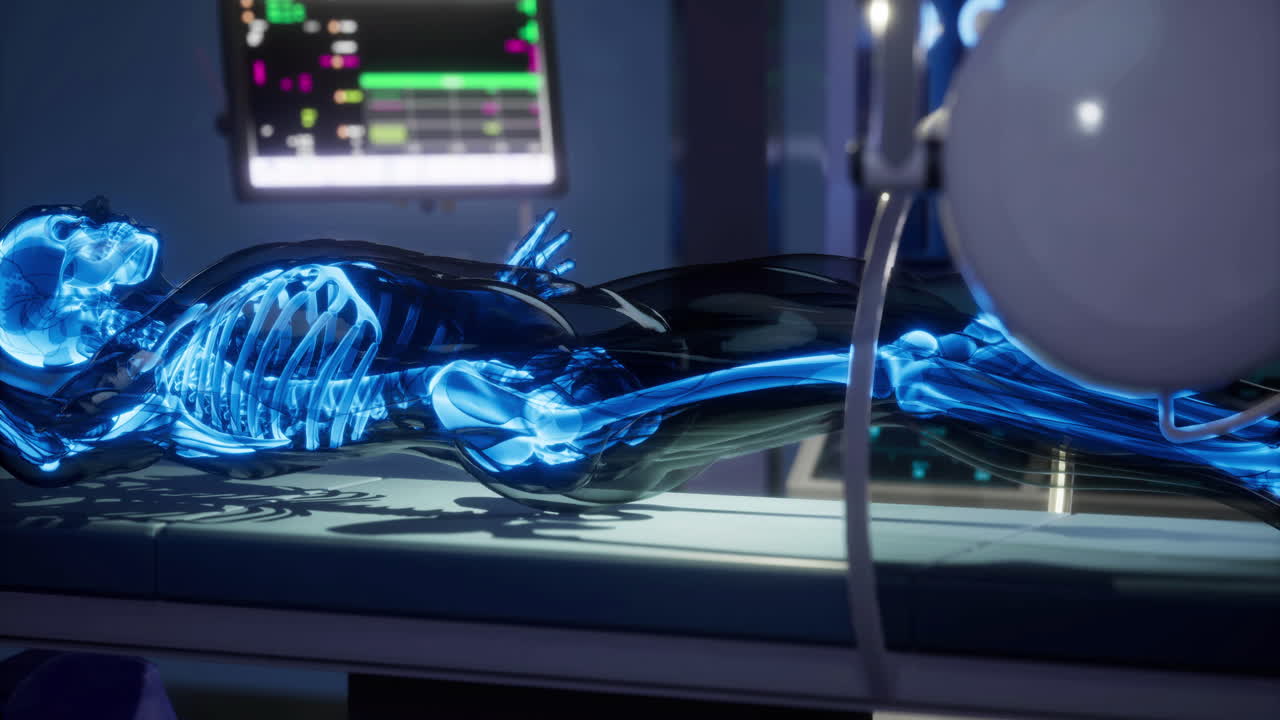 X ray visualization of human bones in a medical environment showing anatomy