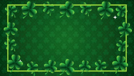 st patricks day animated card with clovers frame