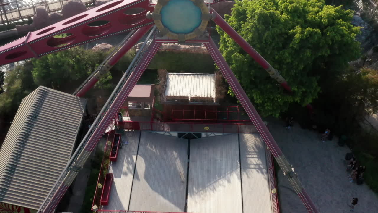 Theme Park Amusement Ride Aerial View