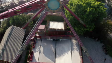 theme park amusement ride aerial view