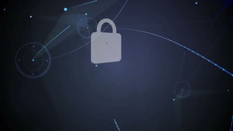 Digital-animation-of-security-padlock-icon-against-plexus-networks-on-blue-background