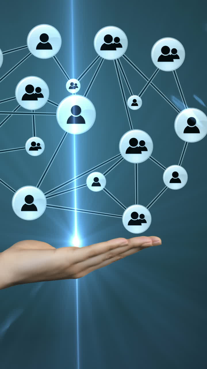 mano que sostiene iconos generados digitalmente