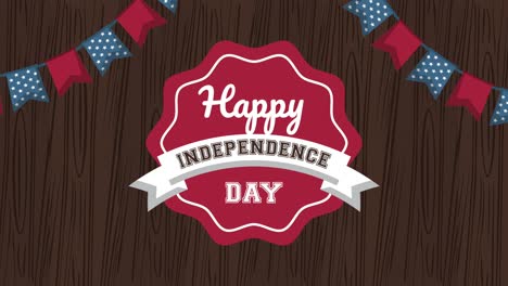 celebración del día de la independencia de los estados unidos letras en encaje con guirnaldas