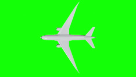 airplane flying on green screen background 4k