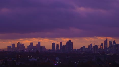 short timelapse of beautiful fiery sunrise over iconic london skyline