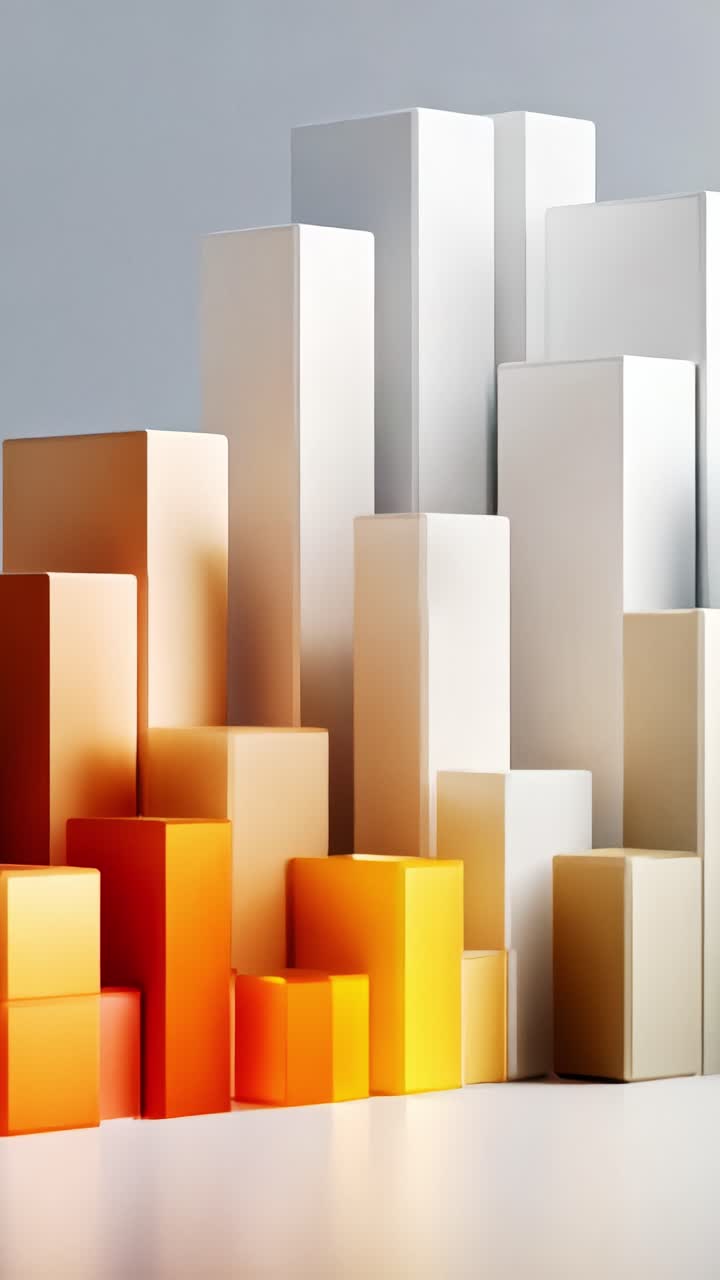 Abstract Composition of Geometric Shapes in Varying Shades of White, Orange, and Yellow Representing Modern Art and Design Aesthetics
