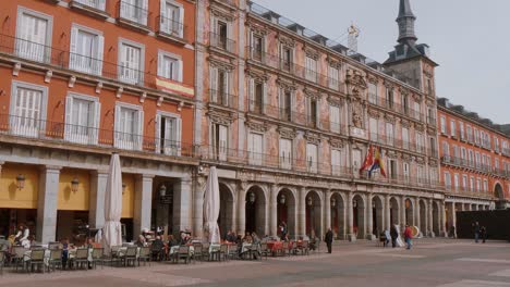 plaza mayor square in the historic district of madrid