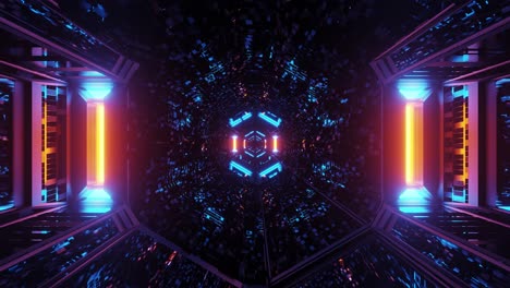 viaje espacial en 3d de la oscuridad a la luz a lo largo de un bucle de túnel animado
