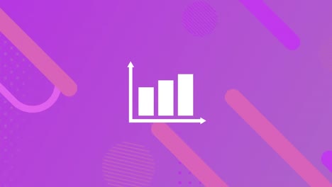Animation-Weißer-Statistiken-über-Abstrakten-Rosa-Formen-Auf-Violettem-Hintergrund