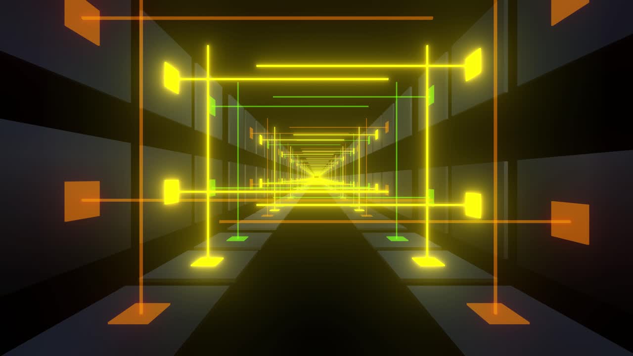 추상적인 네온 터널 시각화