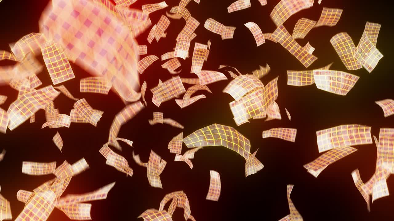 네온 80s 와이어 프레임 떨어지는 위안 아케이드 승리 중국 통화 비를 4k