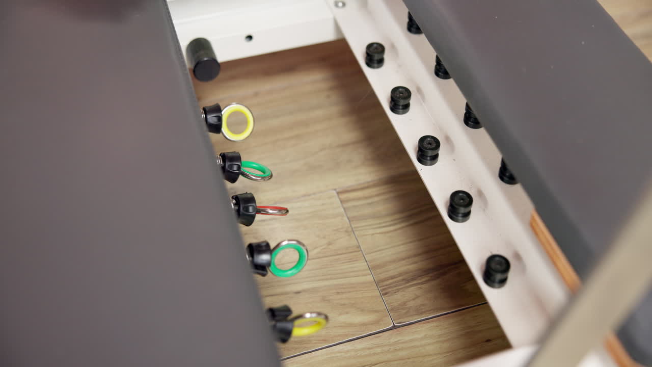 Close-up of hand adjusting furniture