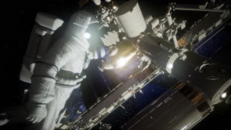 astronaut outside the international space station on a spacewalk