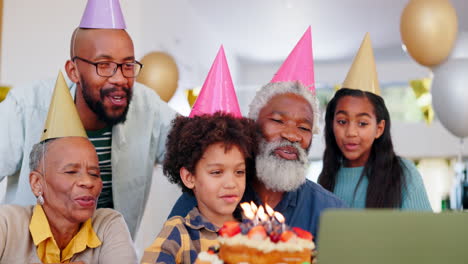 cumpleaños, llamada de video y soplar velas