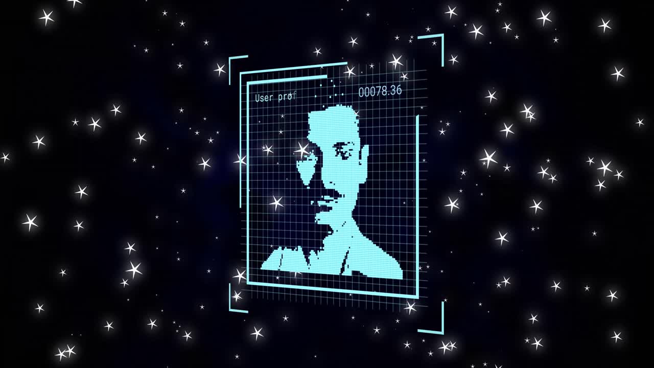 검은 바탕에 있는 사람들의 아이콘의 애니메이션