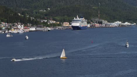 sailing out from ketchikan,tongass narrows east channel traffic, alaska.
