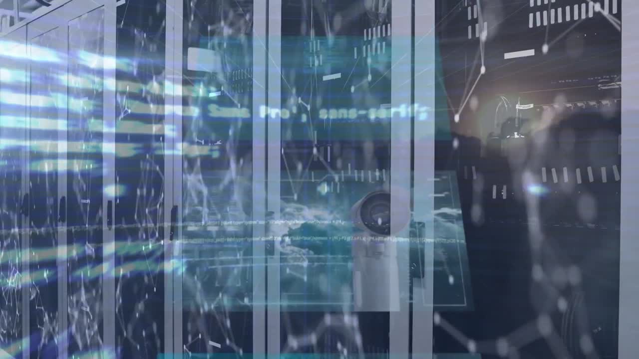 실내 노동자들에 대한 디지털 데이터 처리 애니메이션