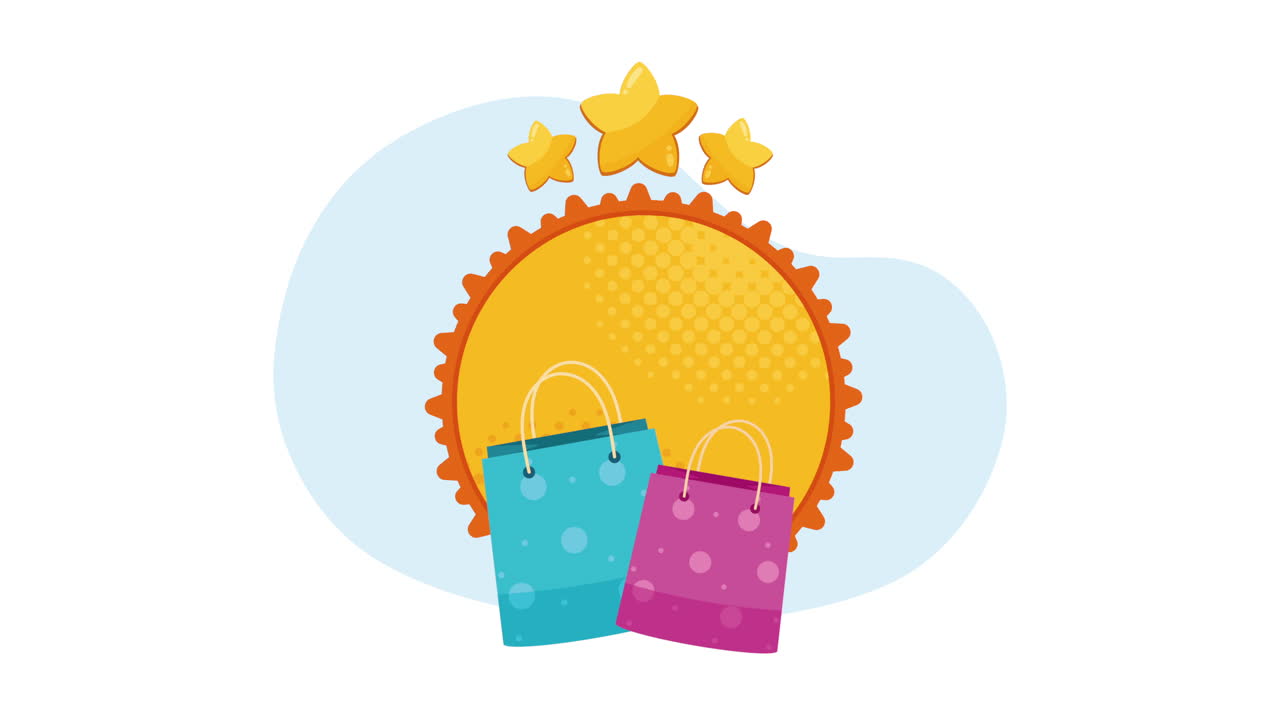 bolsas de compras en animación de ofertas especiales
