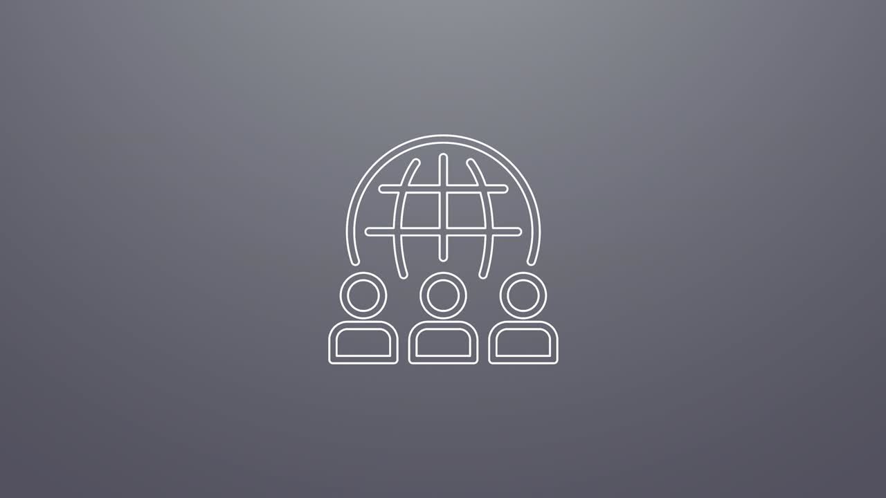 4k animation of International team icon. Particles animate symbol in composition and explosion. Two background version: full color and transparent isolated alpha channel.