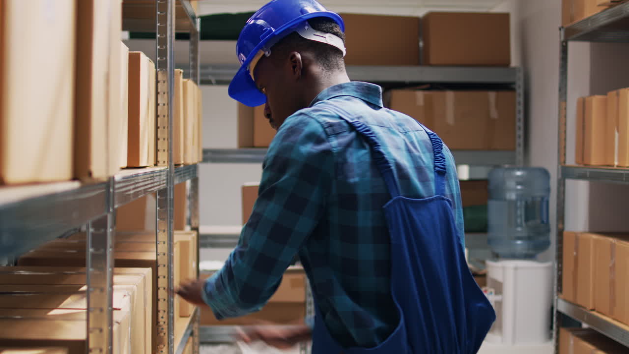 trabajadores del almacén inspeccionando el inventario